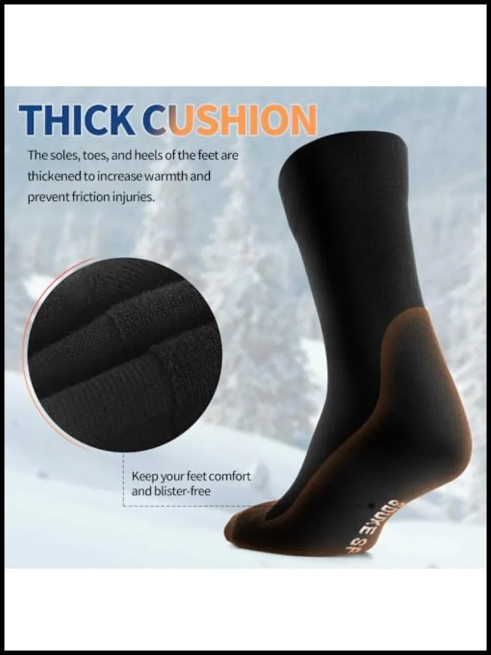 Merino Wool Thermal Crew Socks Men Winter Hiking Running Cycling